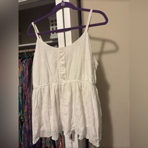 Torrid White Eyelet Button-Front Blouse size 2